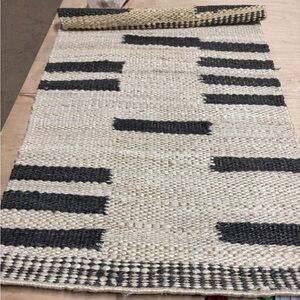Black and Cream Woven Rug